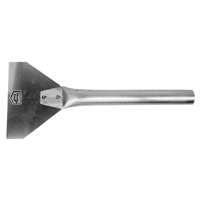 Heka Espátula de tubo - Ancho: 180 mm, Inoxidable - Raspador metálico con hoja rectangular y mango cilíndrico largo para tareas de limpieza versátiles.