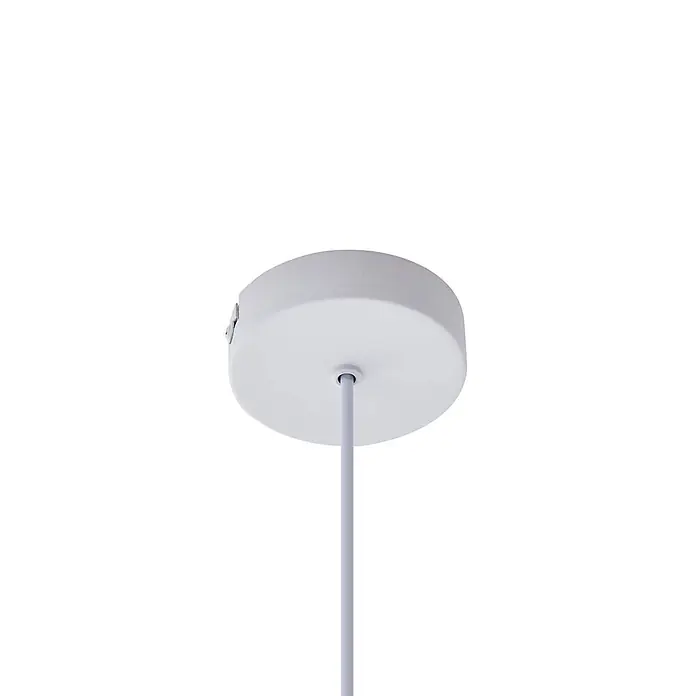 Lindby Pendelleuchte Kerimi - weiß / opal, weiß, Blau, GU10 - Weiße Deckenrosette mit weißem Kabel für Pendelleuchten.