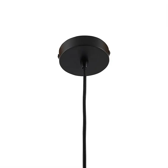 Lindby Pendelleuchte Laylan - L x B x H: 46 x 46 x 10,5 cm, schwarz, Schwarz, weiß, E27 - Schwarze Deckenrosette mit schwarzem Textilkabel für Pendelleuchte.