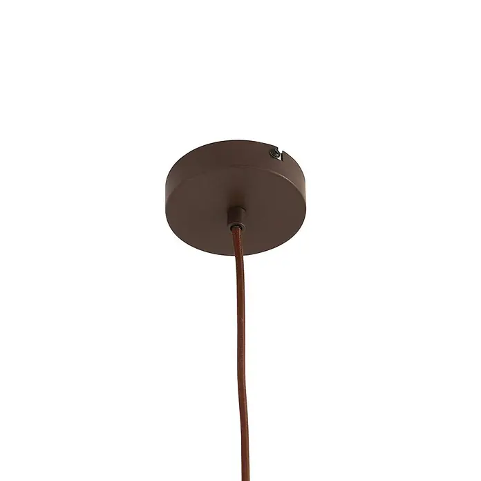 Lindby Pendelleuchte Valentina - alu / grau / zink, rauchgrau, kaffee, E27 - Braune Deckenrosette mit passendem Textilkabel für Pendelleuchten.