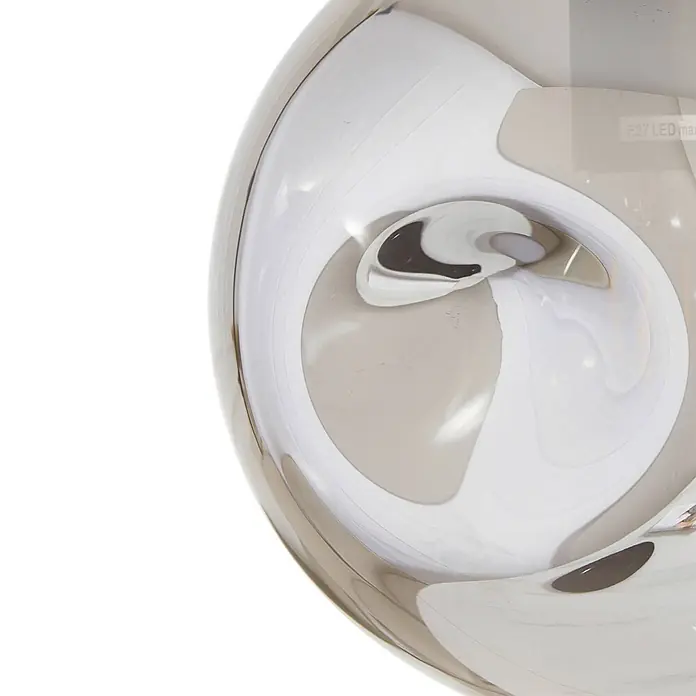 Lindby Pendelleuchte Valentina - alu / grau / zink, rauchgrau, kaffee, E27 - Geschwungener klar-weißer Glas-Pendelleuchtenschirm für E27 LED-Glühbirnen.