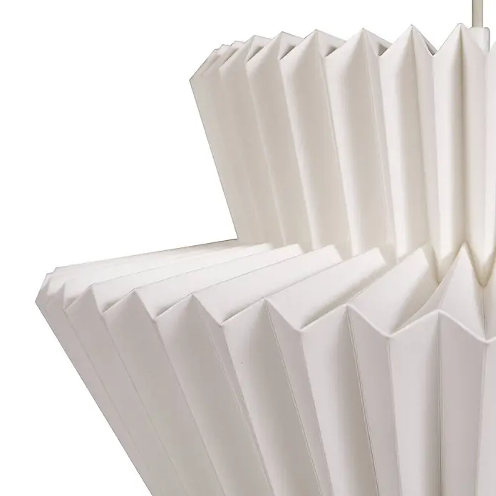 Lindby Pendelleuchte Magali - L x B x H: 45 x 45 x 25 cm, weiß / opal, weiß, E27 - Weißer plissierter Lampenschirm.