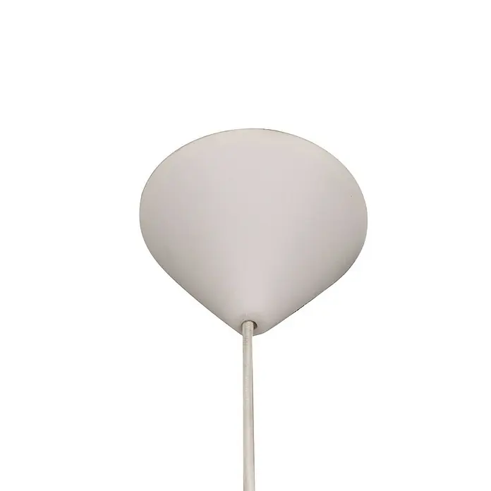 Lindby Pendelleuchte Magali - L x B x H: 45 x 45 x 25 cm, weiß / opal, weiß, E27 - Weiße konische Pendelleuchten-Deckenrosette mit weißem Textilkabel.