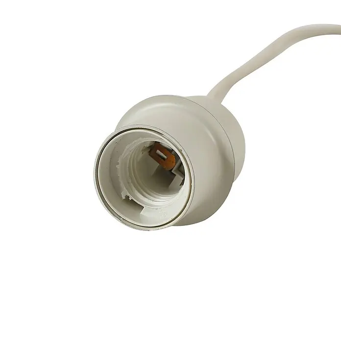Lindby Pendelleuchte Elover - creme / amber, beige, E27 - Cremefarbene E27 Schraubfassung für Glühbirnen mit angeschlossenem Kabel.