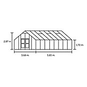 Juliana Gewächshaus Gärtner (5,83 x 3,68 x 2,87 m, Sicherheitsglas, Glasstärke: 3 mm, Anthrazitgrau)