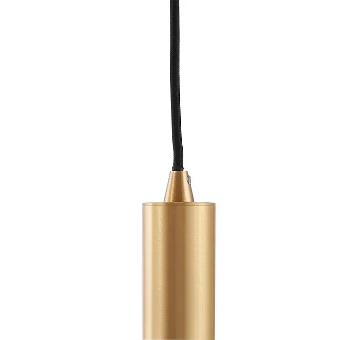 Lindby Pendelleuchte Dorotoe - L x B x H: 45 x 45 x 18 cm, Multicolour, Grün, amber, rauchgrau, E27 - Messingfarbener zylindrischer Pendelleuchtenhalter mit schwarzem geflochtenem Kabel.