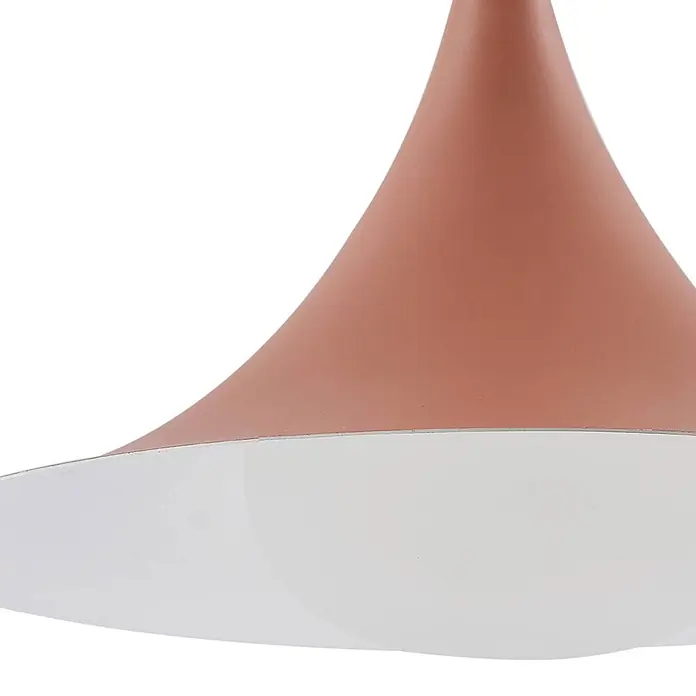 Lindby Pendelleuchte Jarl - L x B x H: 35 x 35 x 23 cm, braun / rost, braun, G9 - Glockenförmige Pendelleuchte mit terrakottafarbenem Oberteil und weißem Unterteil.