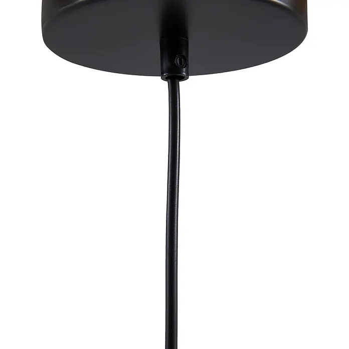 Lindby Pendelleuchte Jarl - L x B x H: 35 x 35 x 23 cm, braun / rost, braun, G9 - Schwarze Metall-Deckenrosette mit schwarzem Elektrokabel aus der Mitte.