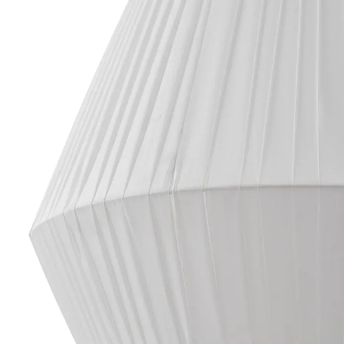 Lindby Pendelleuchte Vitore - L x B x H: 40 x 40 x 40 cm, weiß / opal, weiß, E27 - Weißer plissierter Stofflampenschirm.