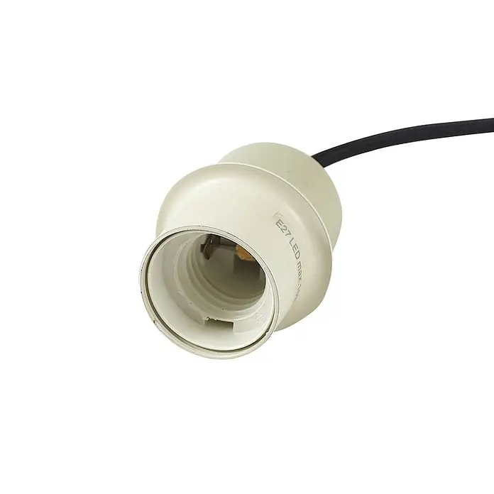 Lindby Pendelleuchte Elover - grün, hellGrün, E27 - Cremefarbene E27 Lampenfassung mit schwarzem Kabel für LED-Schraubbirnen.
