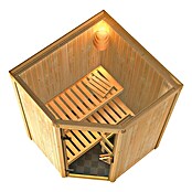 Karibu Systemsauna Larin (Mit Sauna Bio-Ofen 9 kW inkl. Steuerung Easy, Ohne Dachkranz, 151 x 151 x 198 cm)