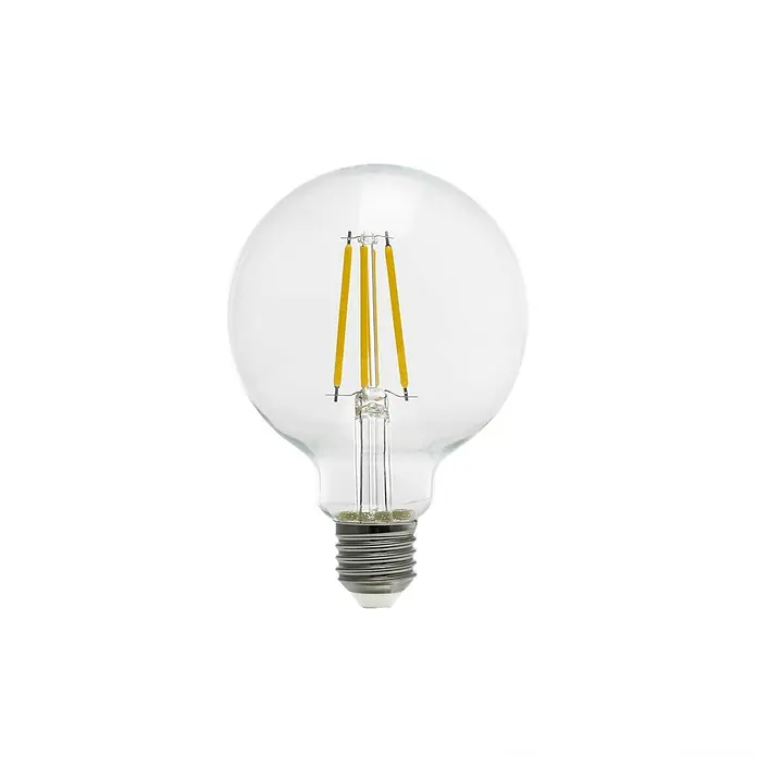 Arcchio LED-Lampe E27 3,8 W LED-Globelampe - E27, Nicht Dimmbar, Warmweiß, 806 lm, 3,8 W - Klare Globe-LED-Filamentlampe mit gelben Filamenten und Schraubsockel.