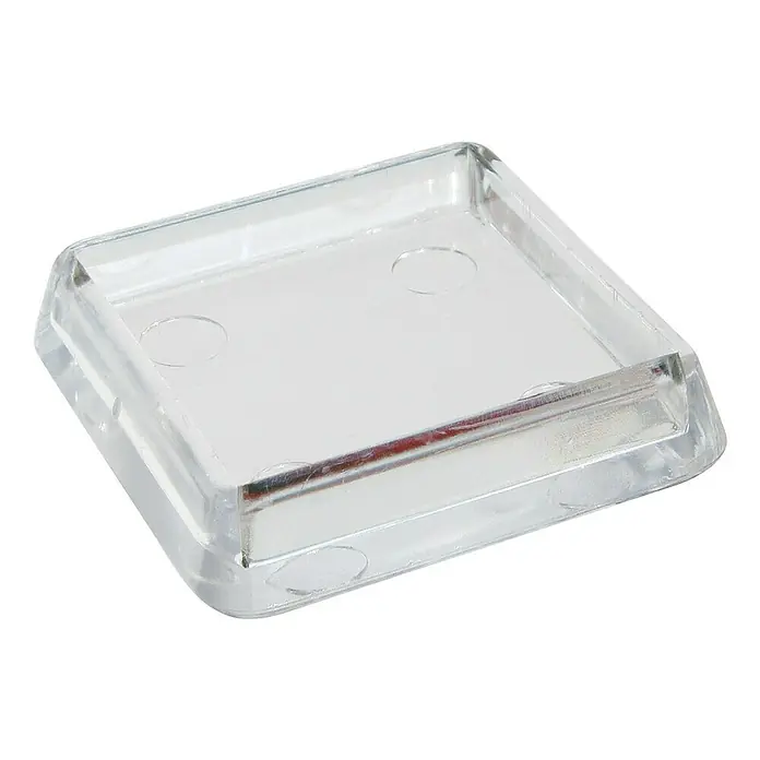Stabilit Möbeluntersetzer - 40 x 40 mm, Stecken, 4 Stk., Transparent - Klare, quadratische Möbelbein-Bodenschoner zur Vermeidung von Kratzern und Beschädigungen auf Böden, ideal für jedes Zuhause.