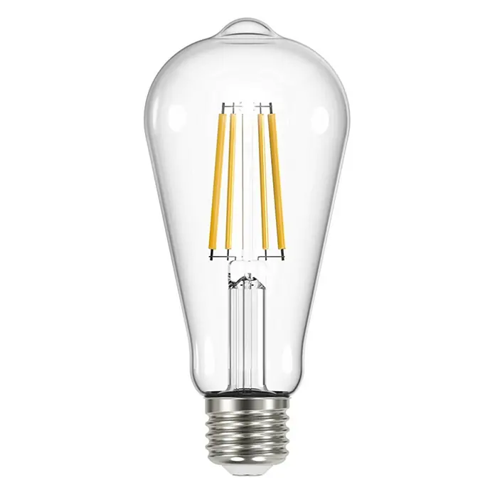 Arcchio LED-Lampe E27 3,8 W LED-Rustikalampe - E27, Nicht Dimmbar, Warmweiß, 806 lm, 3,8 W - Klare LED-Glühlampe aus Glas mit sichtbaren gelben Filamenten und silbernem Schraubsockel.