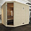 Weka Massivholzsauna 528 GT Gr.2 OS (Mit 7,5 kW Ofen mit externer Steuerung, Außenmaß: 195 x 245 x 199 cm)
