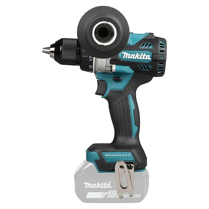 Makita LXT 18V Akku-Bohrschrauber DDF492Z - 18 V, Ohne Akku - Makita Akku-Bohrmaschine in Schwarz und Türkis mit Metallspannfutter, Seitenhandgriff und 18V Li-Ion Akku.
