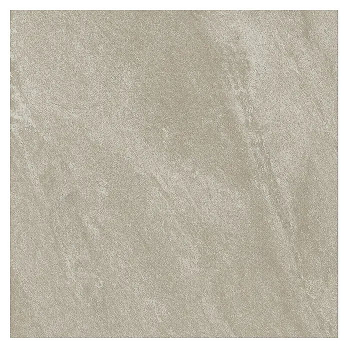 Terrassenfliese Quarzo - 60 x 60 x 2 cm, Beige, Matt - Texturierte hellbeige-graue Materialprobe mit subtilen natürlichen Variationen.