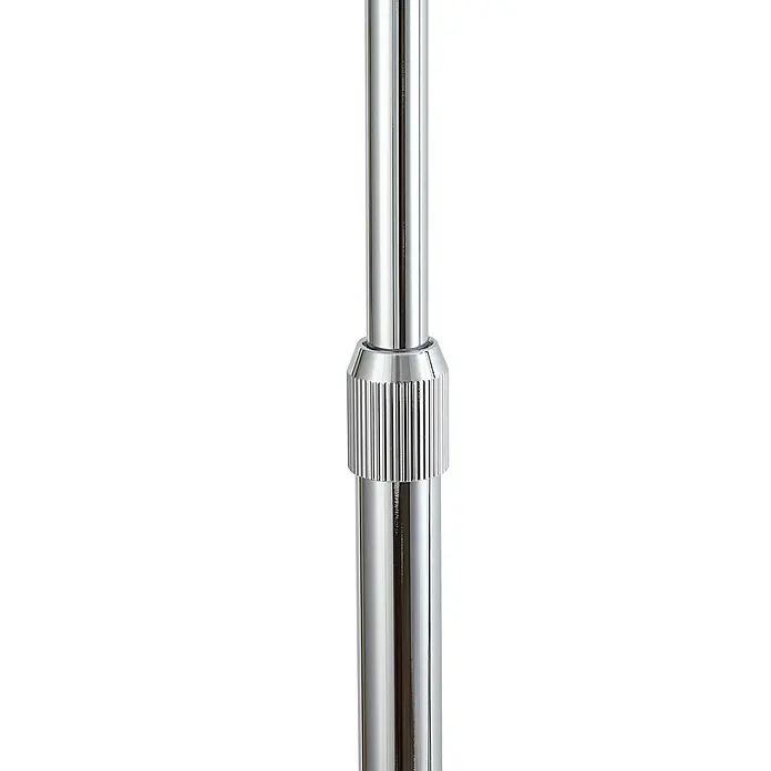 Lindby Stehlampe in chrom, grau, Bogenlampe Wohnzimmer -  - Verchromte, ausziehbare Stange mit gerippter Feststellmanschette.