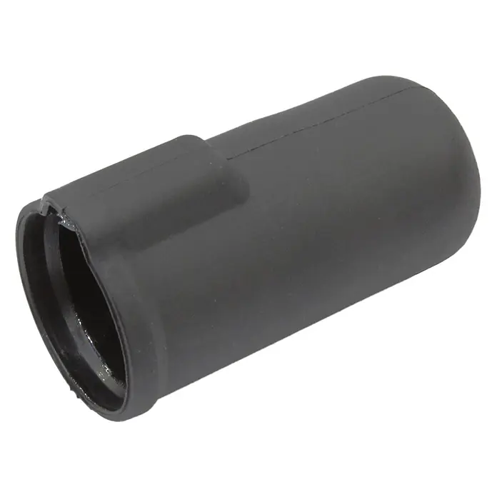 Makita Rasentrimmeraufsatz EM404MP - Passend für: 255 mm Kunststoff-Messerkopf 255 mm, 230 mm Metallschneideblatt oder 420 mm Fadenkopf - Dunkelgraue Schutzkappe aus Gummi oder Kunststoff, zylindrisch geformt mit offenem Ende.