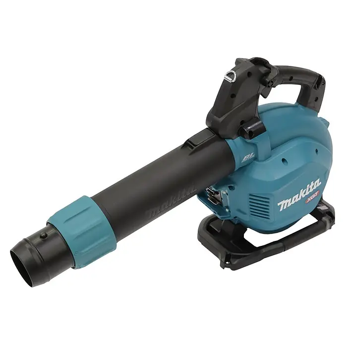 Makita XGT 40V max. Akku-Gebläse UB003GZ - 40 V, Ohne Akku, Blasgeschwindigkeit: 68 m/s - Türkis-schwarzer Makita XGT Akku-Laubbläser.