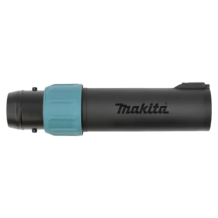 Makita XGT 40V max. Akku-Gebläse UB003GZ - 40 V, Ohne Akku, Blasgeschwindigkeit: 68 m/s - Dunkelgraues Makita-Werkzeugteil mit hellblauem Drehverschluss und Verriegelungssymbolen.