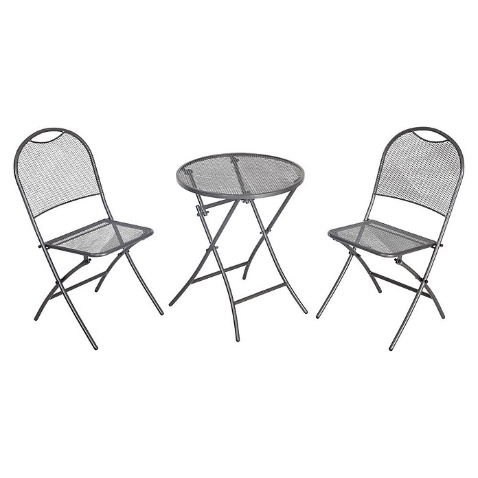 MWH Balkonski set namještaja Café Latte (3-dijelno, Željezno sivo)