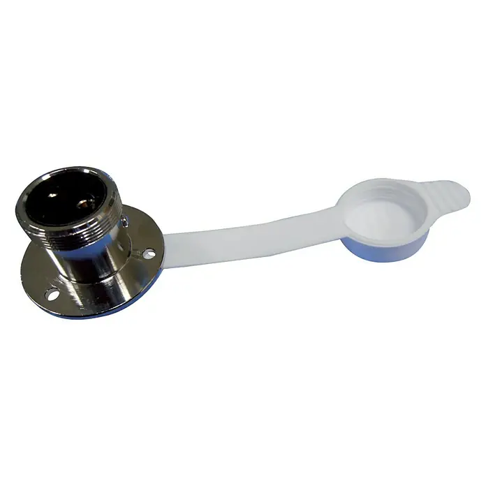 Talamex Steckdose - Polanzahl: 2 Stk., 3 A, Wasserdicht, Verchromt - Steckdose mit Deckel. Die Steckdose ist aus Metall, der Deckel aus Kunststoff. Ideal für den Einsatz im Freien und schützt vor Schmutz und Wasser.