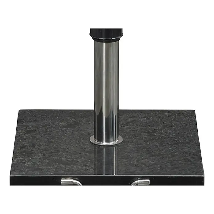 Garden Impressions Granitschirmständer Cosmo - 30 kg, L x B: 45 x 45 cm, Dunkelgrau, Geeignet für: Mittelmastschirme - Quadratische dunkle Granitbasis mit poliertem Edelstahlpfosten und Metallgriffen.