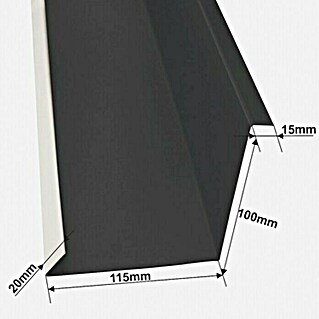 Probau Muuraansluitplaat (Zwart, 100 x 11,5 x 10 cm, Staal)