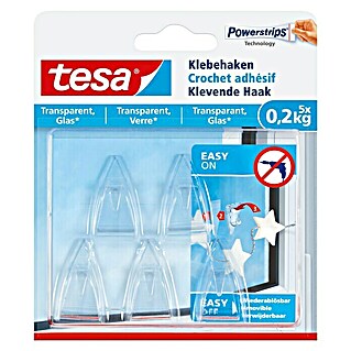 Tesa Klebehaken (Geeignet für: Glas, Belastbarkeit: 0,2 kg, 5 Stk., Transparent)