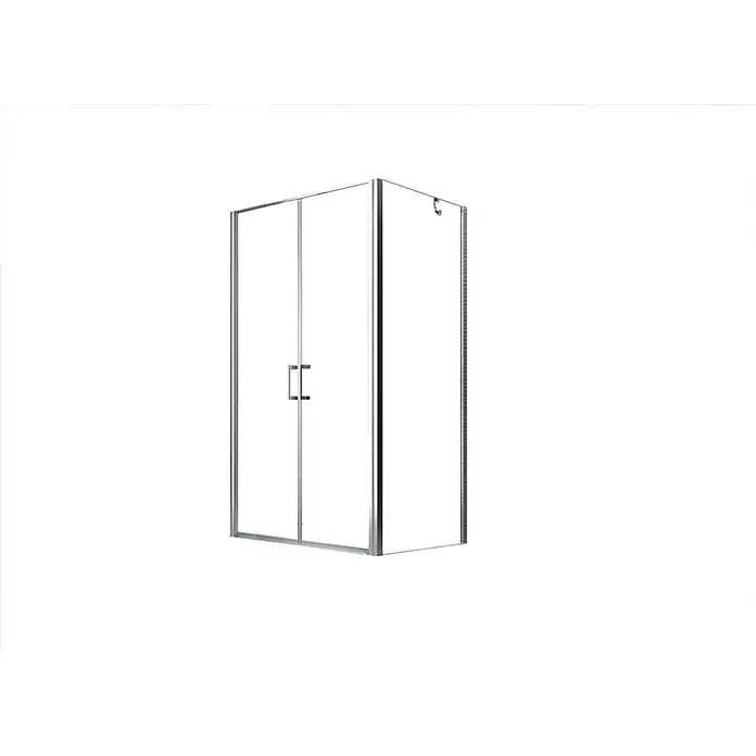 Glaszentrum Hagen Eckdusche 90x75x195 cm Athene Duschkabine - 75 x 90 x 195 cm, Imprägniert, Farblos, Stärke: 8 mm - Eckduschkabine mit klaren Glasscheiben und silberfarbenem Rahmen und Griffen.