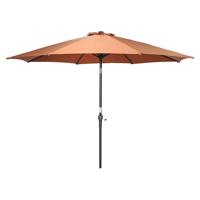 Garden Impressions Balkonschirm Lotus - Kupfer, Rund, Bespannungsmaß (L x B): 300 x 300 cm - Beiger Terrassenschirm mit dunklem Mast, ideal für Schatten im Freien.