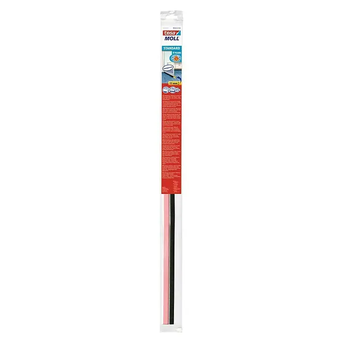 Tesa INSULATION Burlete para puerta Estándar - Transparente, 1 m x 37 mm, Apto para: Desajustes de hasta 12 mm de ancho - Cinta aislante Tesa Moll Standard, transparente, para sellar ventanas y puertas, previniendo corrientes de aire y ahorrando en calefacción.