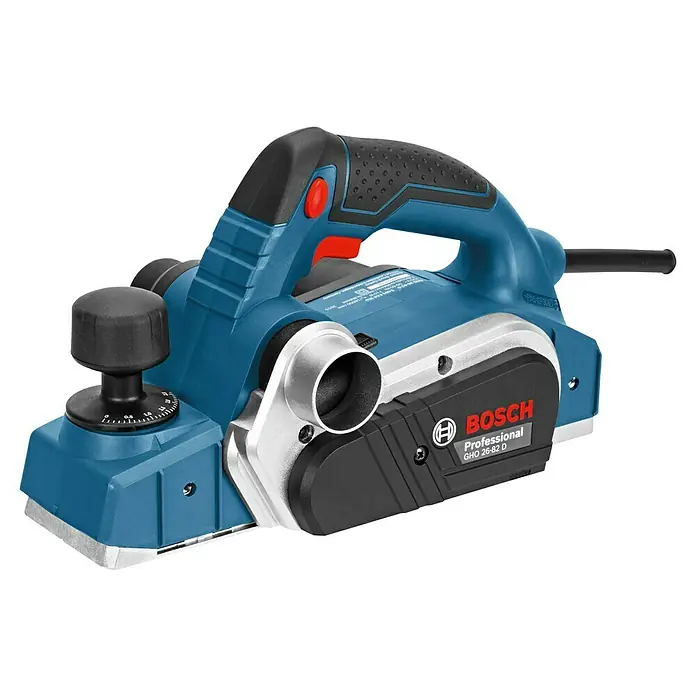Bosch Professional Handhobel GHO 26-82 D - 710 W, Hobeltiefe: 0 mm - 2,6 mm, Leerlaufdrehzahl: 18.000 U/min - Bild einer Bosch GHO 26-82 D Hobelmaschine.