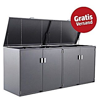 Gardol Mülltonnenbox (Stahl, Anthrazit, Geeignet für Anzahl Mülltonnen: 4 Stk.)