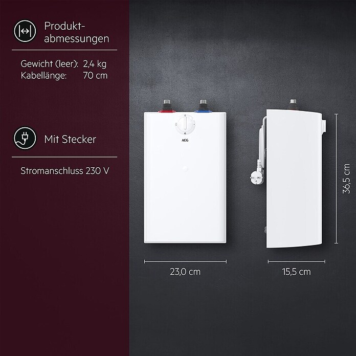 AEG Untertischspeicher U5 (5 l, 2.000 W, +30 °C bis +85 °C)