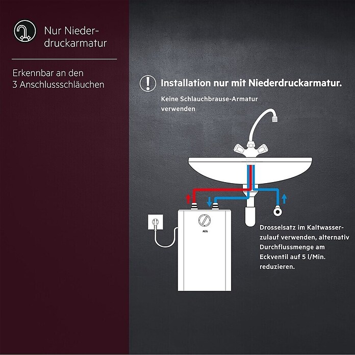 AEG Untertischspeicher U5 (5 l, 2.000 W, +30 °C bis +85 °C)