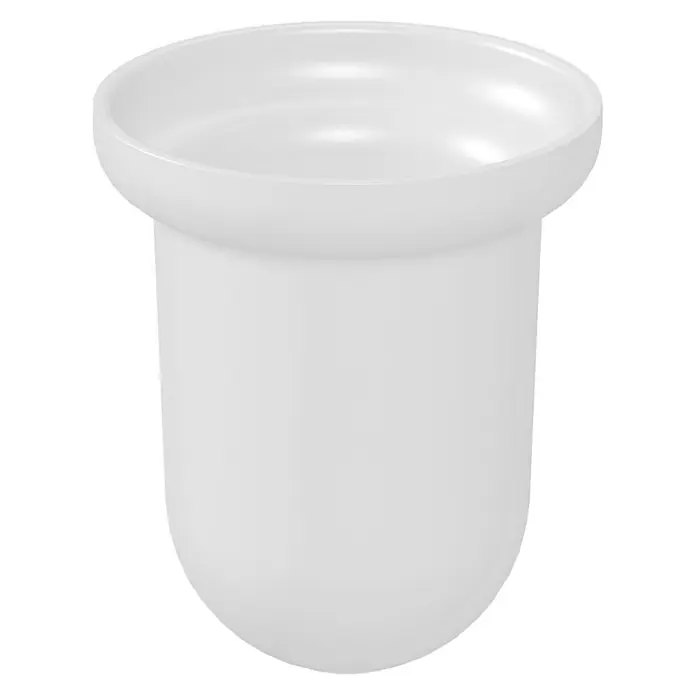 Camargue Lyon Bürstenglas - Glas, Matt - Weißer, zylindrischer Behälter mit breitem Rand. Ideal für Badezimmerutensilien wie Zahnbürsten oder Kosmetikpinsel.