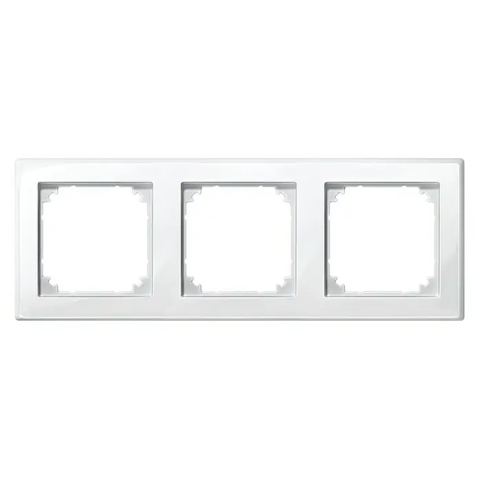 Merten M-SMART Abdeckrahmen 478319 - Polarweiß glänzend, 3-fach, Kunststoff - Dreifacher, strahlend weißer Schalterrahmen für eine stilvolle Installation von Schaltern und Steckdosen in jedem Raum.