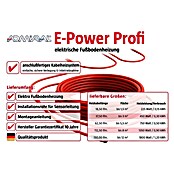 Admiral E-Power Fußbodenheizung Profi (15 m, Beheizbare Fläche: 1,5 m², 135 W/m²)