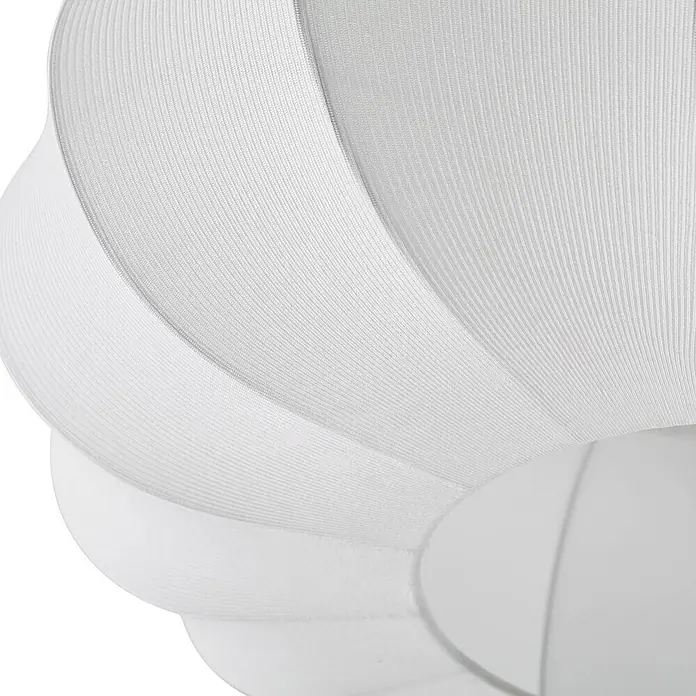 Lindby Deckenlampe in weiß, Deckenleuchte -  - Weißer gerippter Stoff-Lampenschirm mit geschwungenen, überlappenden Schichten.