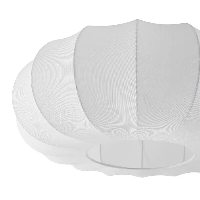 Lindby Deckenlampe in weiß, Deckenleuchte -  - Weißer plissierter Stofflampenschirm mit gewellter, runder Form.