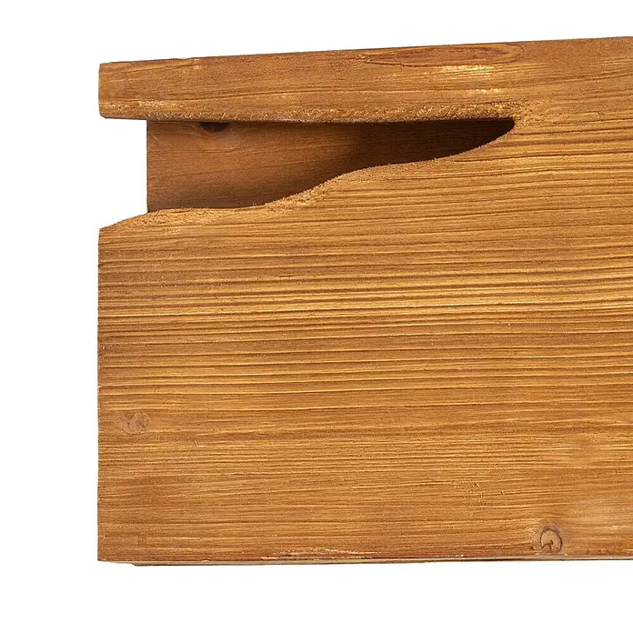 Lucande Wandleuchte Tarry - Holz hell, E14 - Braune Holzplatte mit einer geschwungenen, integrierten Grifffläche.
