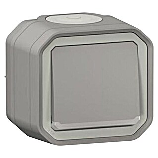 Legrand Feuchtraumtaster Plexo New 069722L mit Licht (Grau, Aufputzmontage, IP55)