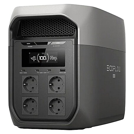 EcoFlow Powerstation Delta 3 Max (2 048 Wh, Schwarz, Grau)