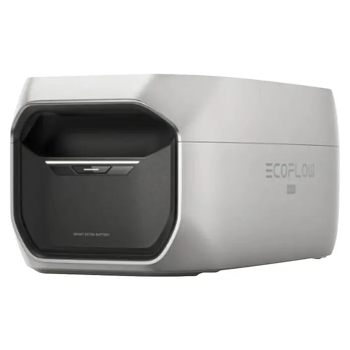 EcoFlow Ersatz-Akku Delta 3 Max Plus - 1.024 Wh, Schwarz, Grau - Hellgraue EcoFlow Smart Extra Batterie mit dunkelgrauer Front, für EcoFlow Mini.