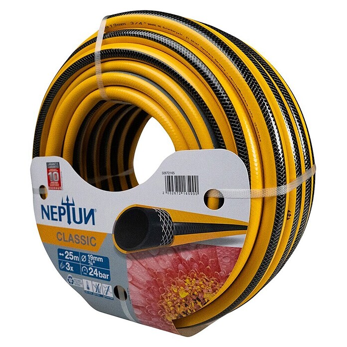 Neptun Classic Vrtno crijevo  (Duljina: 25 m, Promjer crijeva: 19 mm, ¾″, Žuta, siva) | BAUHAUS