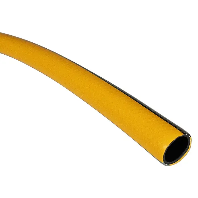 Neptun Classic Gartenschlauch - Länge: 20 m, Schlauchdurchmesser: 25 mm - Gelber Gummischlauch mit schwarzem Streifen und schwarzem Innenraum.