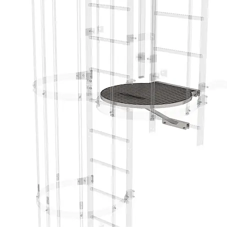 Munk  Mehrzweckleiter Umsteigeplattform zwischen Leiterzügen 700mm Edelstahl