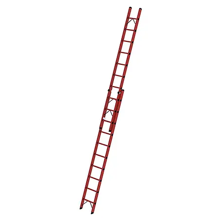 MUNK Vollkunststoff Sprossen-Schiebeleiter 2x10 Sprossen
